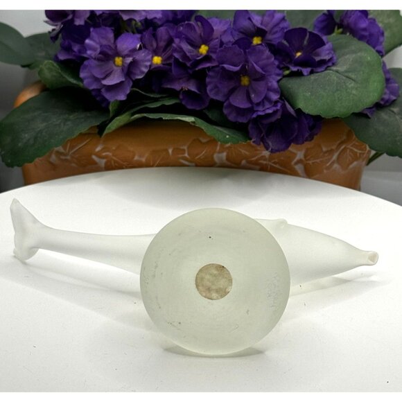 Vintage 1990's Frosted Art Glass Dolphin On Base Signed by Artist - Picture 5 of 9